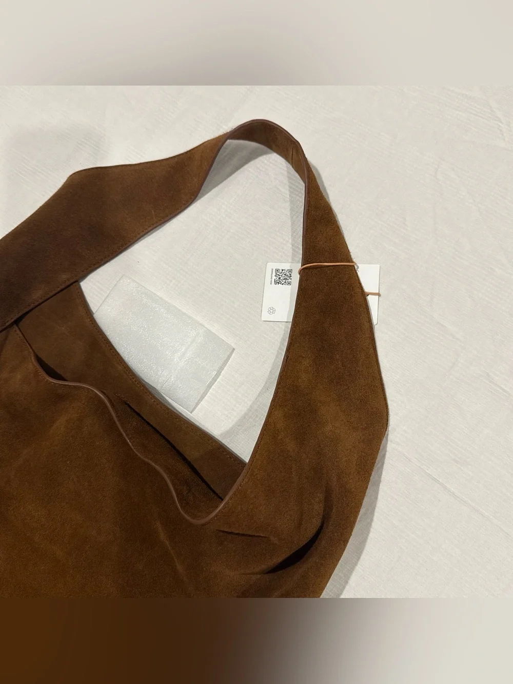 New Quince Italian Suede Slouchy Shoulder Bag - Whiskey $150